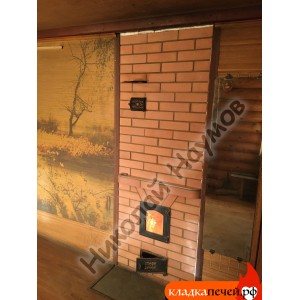 Банная печь с закрытой каменкой и баком для воды
