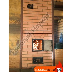 Банная печь с закрытой каменкой и баком для воды