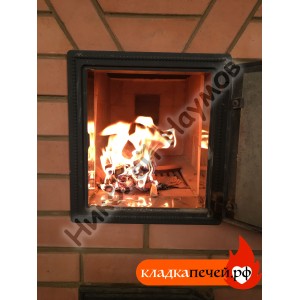 Банная печь с закрытой каменкой и баком для воды