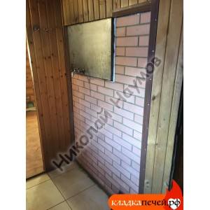 Банная печь с закрытой каменкой и баком для воды