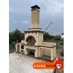 Барбекю комплекс из светлого кирпича