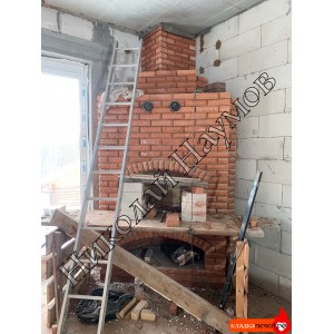 Камин из Иркутского кирпича с ручной обработкой